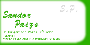 sandor paizs business card